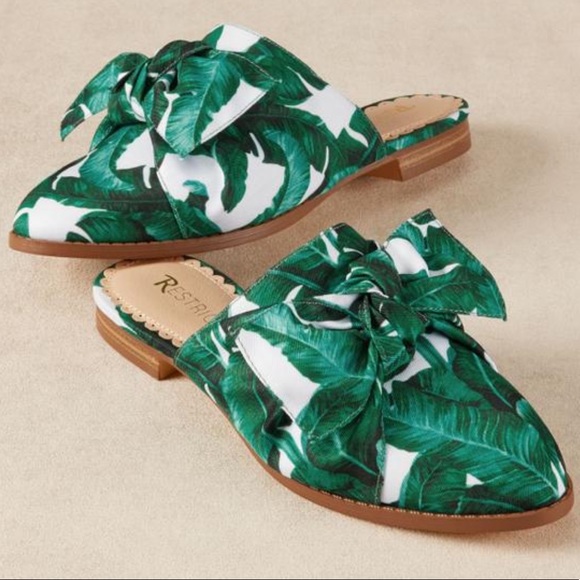 Anthropologie Shoes - Anthro Banana Leaf Print Pia Mules